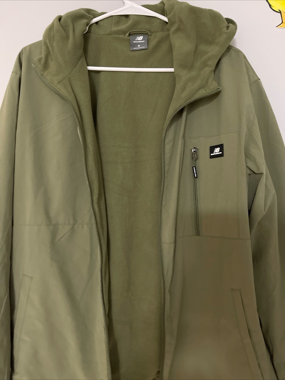 New Balance Olive Hooded Fleece Jacket - Picture 2 of 5
